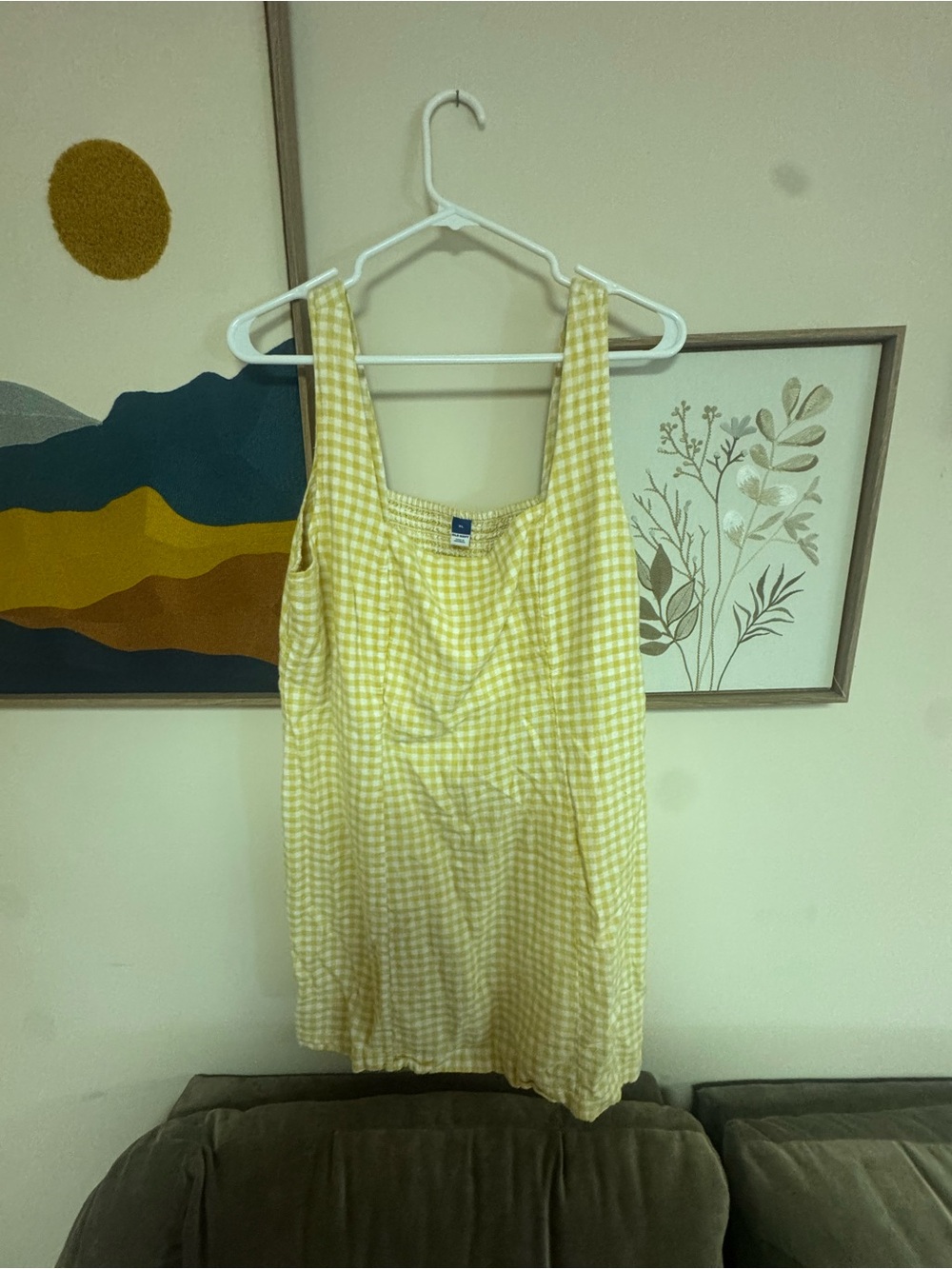 Old Navy Yellow Gingham Mini Dress